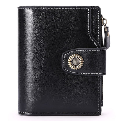 HOTFalan Mule Women's Lightweight Genuine Leather Wallet, Includes Card Holders, RFID-Blocking, Lightweight, Photo & ID Holder, Green