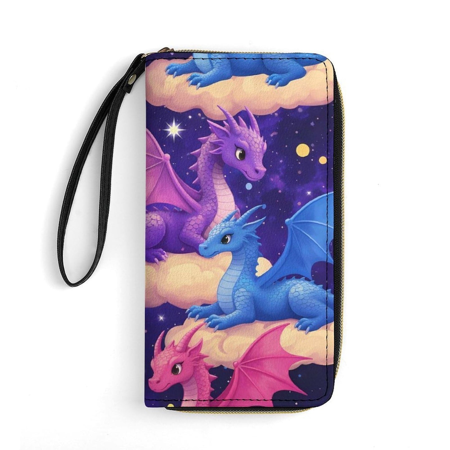 HOTRural Style Highland Cow Sunflower Collage Pattern Clutch Purse Leather Large Capacity Wristlet Leather Wallet