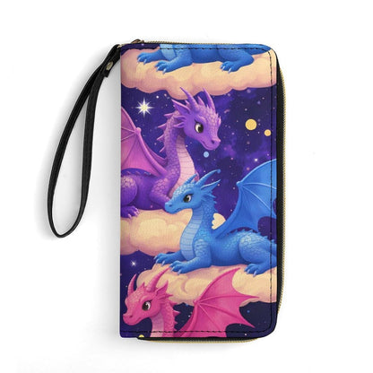 HOTRural Style Highland Cow Sunflower Collage Pattern Clutch Purse Leather Large Capacity Wristlet Leather Wallet