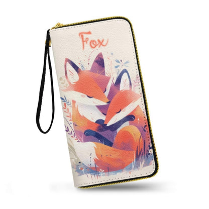 HOTMacaw Bird Lover Print Womens Wallet Leather Zip Around Wallet Tropical Forest Scarlet Macaw Parrot Long PU Leather Card Organizer Clutch with Wristlet