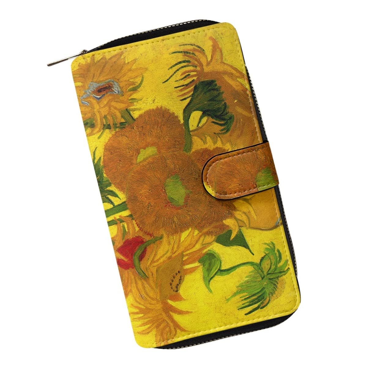 HOTjoo meryer Monet Oil Painting Flap Long Wallet Water Lilies Print Leather Wallet for Women Men,Monet Water Lilies
