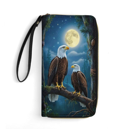 HOTColorful Owl Women's Wallet Wristlet Zipper Purse with Hand Strap Travel Credit Card Holder for Daily Use Gifts