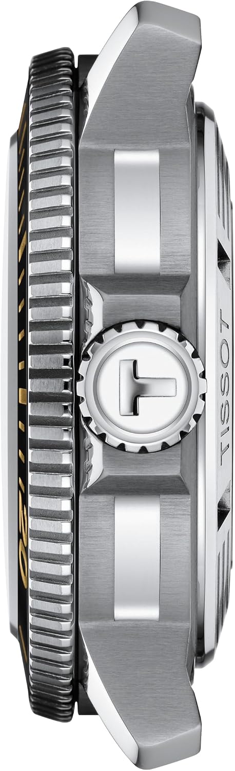 HOTTissot Mens Tissot Seastar 2000 Professional Powermatic 80 316L Stainless Steel case Automatic Watch, Black, Rubber, 22 (T1206071744101)