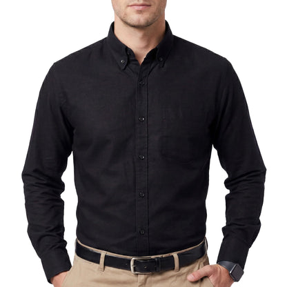 HOTCotton King Mens 100% Cotton Oxford Shirt Long Sleeve Dress Shirts for Men Button Down Work Casual Shirt with Pocket