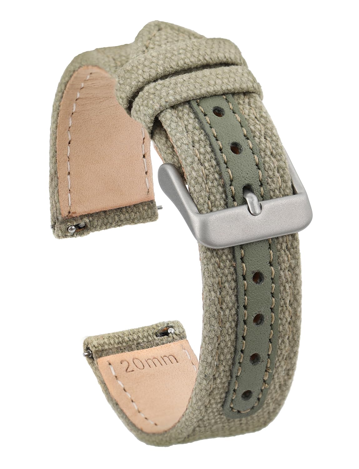 HOTTACTICAL FROG 18 mm 20 mm 22 mm Fast Release Nylon Watch band with Stainless Steel Buckle, Two-Piece Waterproof Nylon Watch Strap for Men and Women