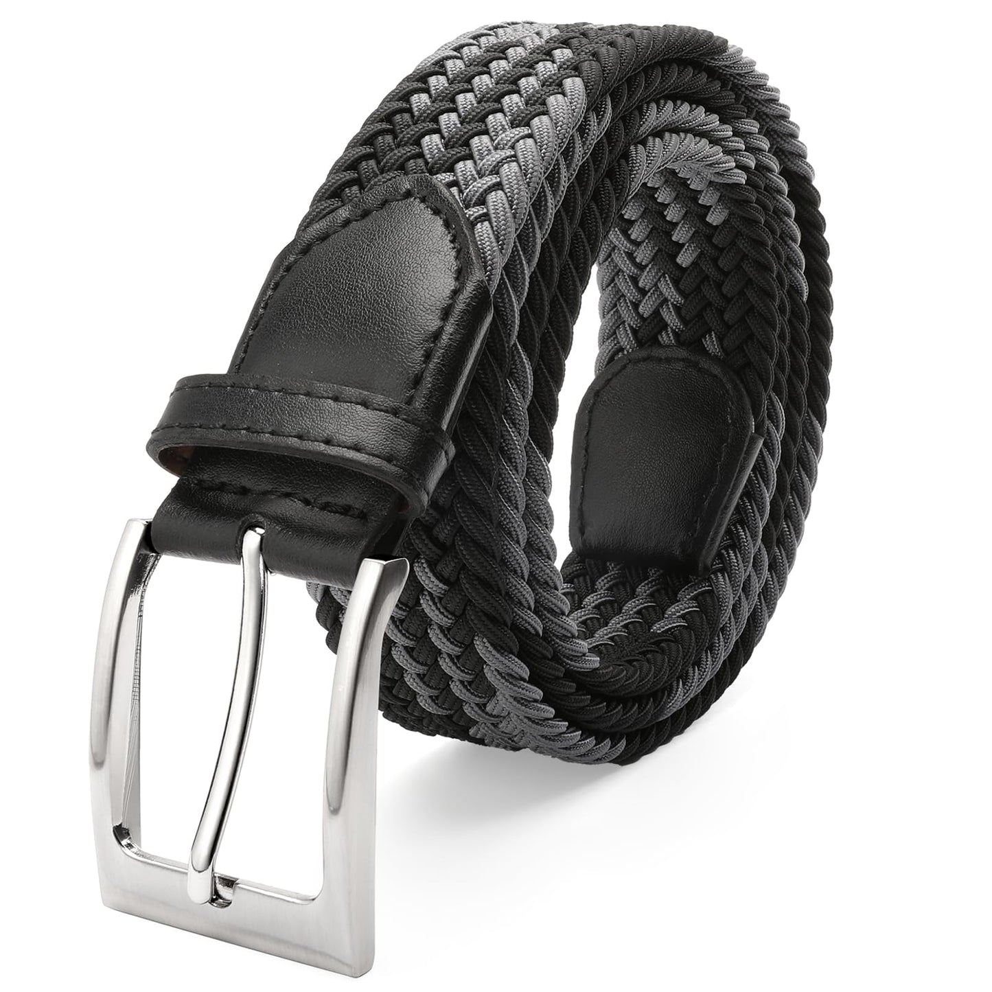 HOTFAIRWIN Men's Golf Belt, Stretch Braided Elastic Woven Casual Jeans Belts 1 3/8" Nylon Web Work Belts for Men