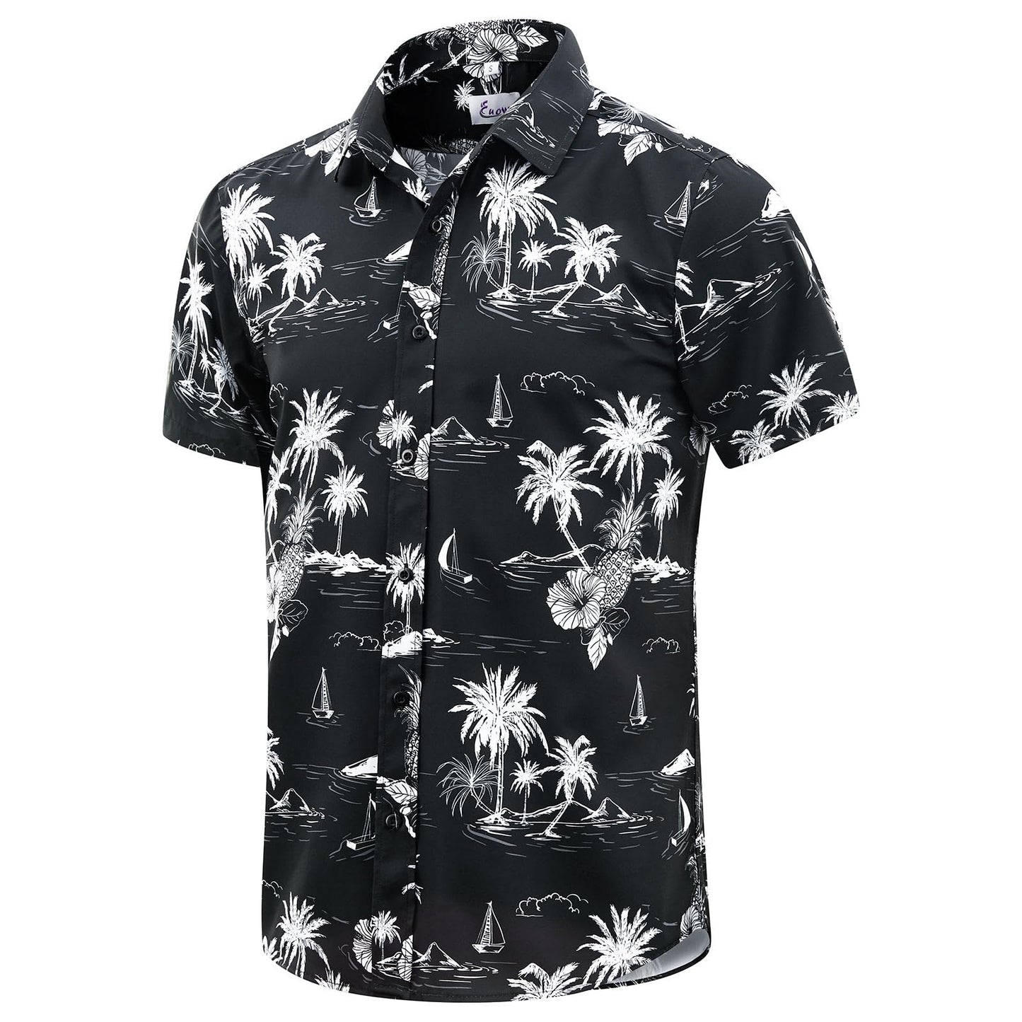 HOTEUOW Men's Hawaiian Shirt Short Sleeve Printed Button Down Beach Shirts