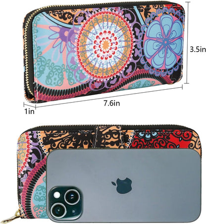 HOTWomen Wallet Card RFID For Womens Holder Blocking Credit Small Zipper Purse Pocket Bifold Slim Coin ID Ladies Wristlet Clutch Large Capacity Window Case Travel Zip Women's
