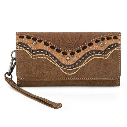 HOTMontana West Wristlet Wallets for Women Western Trifold Wallet Purse with Card Holder MW1340-W002TN