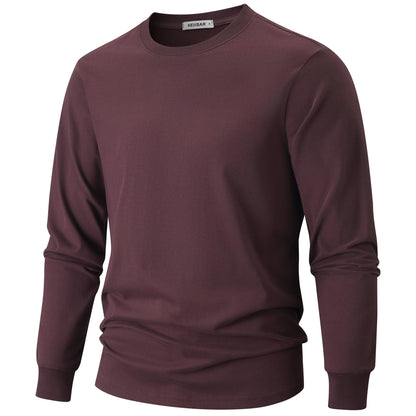 HOTVEIISAR Men's Heavy Weight Crew Neck T-Shirt Mens Premium Cotton Tee - Pre Shrunk S-3XL