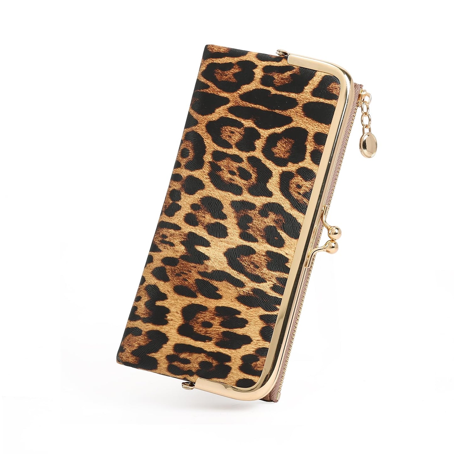 HOTGOIACII Womens Wallet Kiss Lock Bifold Leather Wallets for Women Green | Vintage Wallet for Women,Ladies Clutch Purse,Women's Card Holder Wallet with Zipper