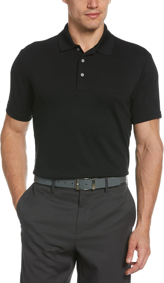 HOTPGA Tour Men's Airflux Solid Mesh Short Sleeve Classic Golf Polo Shirt