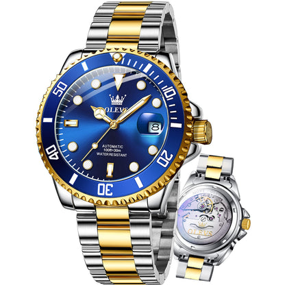 HOTOLEVS Watches Men Stainless Steel Chronograph Watch Luxury Big Face Man Dress Watches Waterproof Roman Numeral Analog Quartz Men Wrist Watch Diamond Relojes para Hombre(Silver/Black/Gold/Red/Blue)