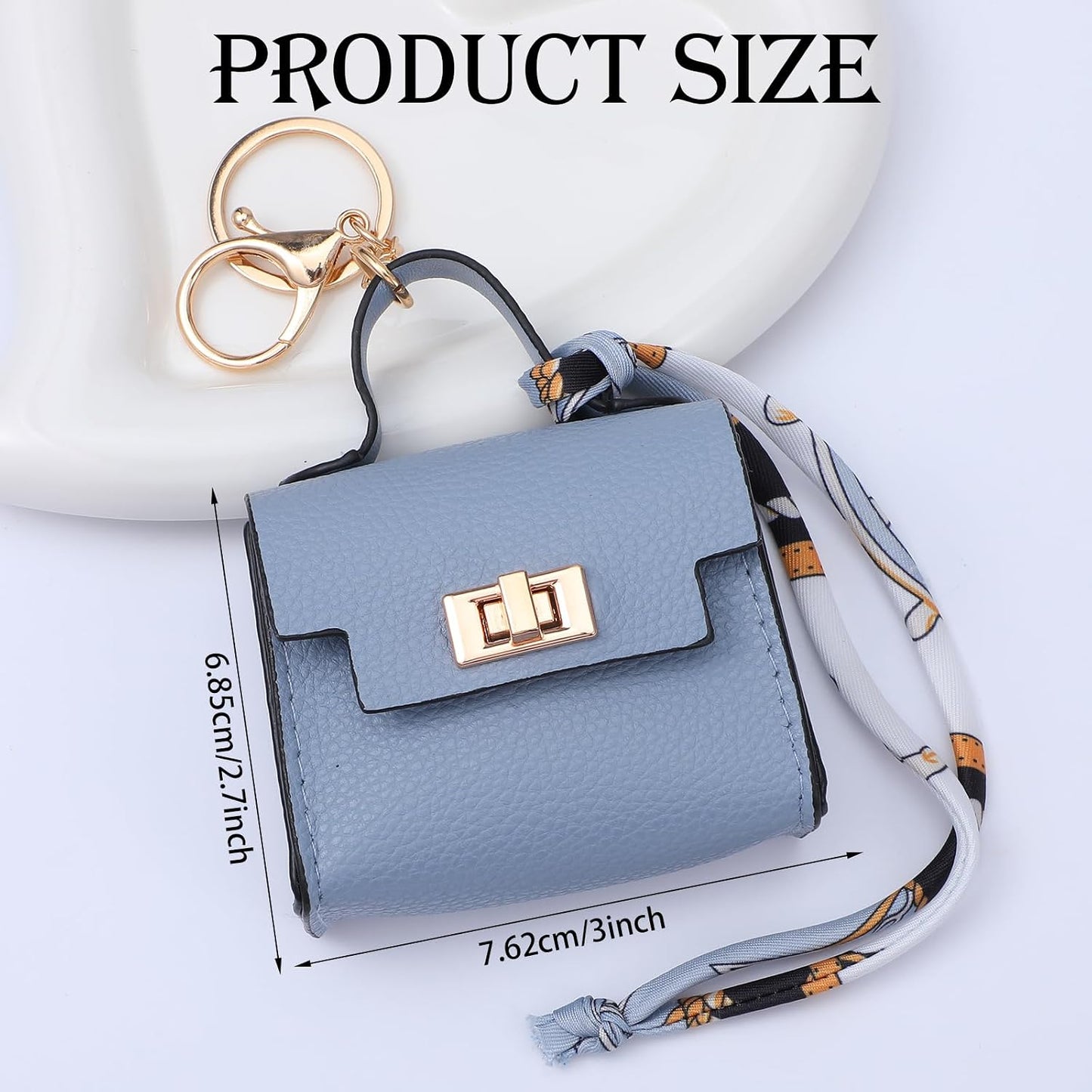 HOT8 Pcs Mini Backpack Keychain PU Leather Coin Purse, Small Crossover Multipurpose Zipper Pouch for Women, Cosmetic Makeup Bag, Card Holder, Cable Organizer, Giftable