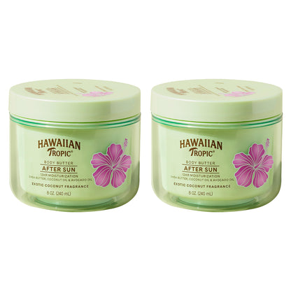 HOTHawaiian Tropic After Sun Body Butter with Coconut Oil, 8 oz, After Sun Lotion, After Sun Moisturizer, Coconut Body Butter, After Sun Care, After Sun Skin Care, 8 oz