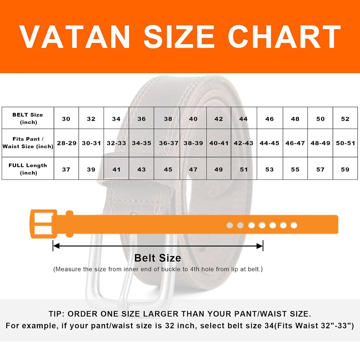 HOTVATAN Men's Full Grain Leather Casual Every Day Jeans Belts, Handmade Men Leather Belt with Gift Box