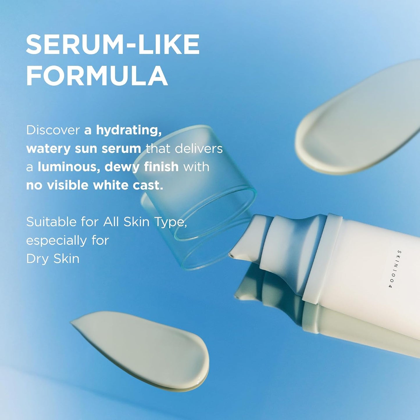 HOTSKIN1004 Centella Hyalu-Cica Water-Fit Sun Serum UV, Korean Sunscreen SPF 50, Centella Sunscreen, Travel Essentials, Sunscreen with Hyaluronic Acid, No White Cast, Korean Skin Care, 1.69 fl.oz / 50ml