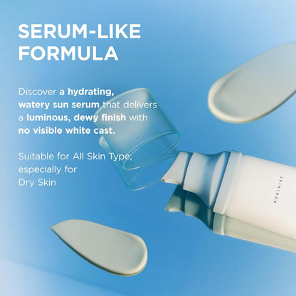 HOTSKIN1004 Centella Hyalu-Cica Water-Fit Sun Serum UV, Korean Sunscreen SPF 50, Centella Sunscreen, Travel Essentials, Sunscreen with Hyaluronic Acid, No White Cast, Korean Skin Care, 1.69 fl.oz / 50ml