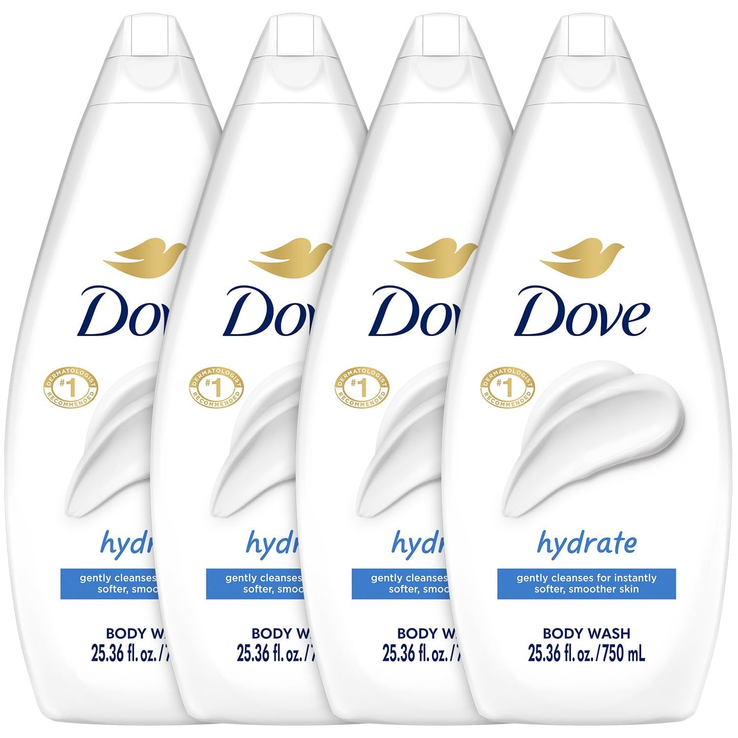 HOTDove 24hr Lotion Body Wash Sensitive Skin with Pump, 30.6 oz | Hypoallergenic body wash with MicroMoisture technology for 24-hour hydration and soft skin