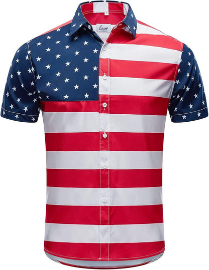 HOTEUOW Men's Hawaiian Shirt Short Sleeve Printed Button Down Beach Shirts