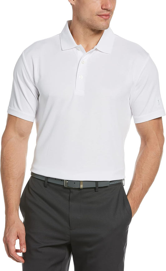 HOTPGA Tour Men's Airflux Solid Mesh Short Sleeve Classic Golf Polo Shirt