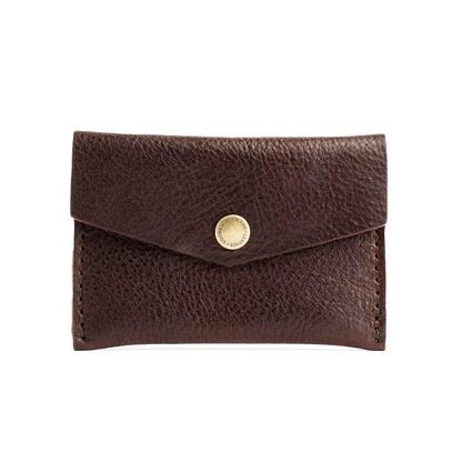 HOTPortland Leather Goods Mini Envelope Wallet for Women – Handmade from the Finest Full-Grain Hides – Features Two Interior Pockets with Secure Snap Closure – Cognac