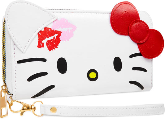 HOTHello Kitty Womens Wallet, Zip-Around Purse with Card Slots and Coin Pocket
