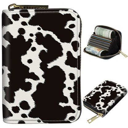 HOTCute Credit Card Holder with Zipper, Crow Skull RFID-Blocking Card Case Small Wallet for Women Men, Multi-slot Card Organizer Case Travel Accordion Wallet