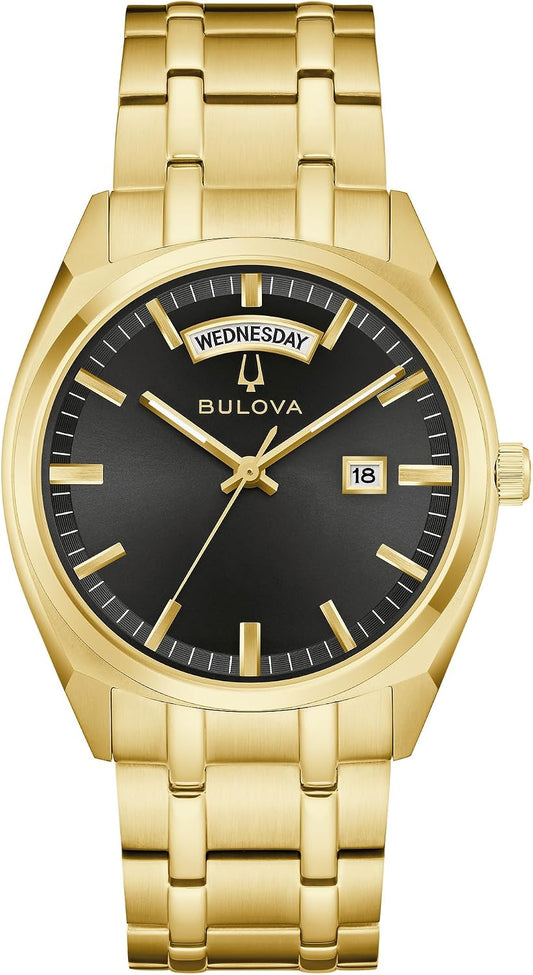 HOTBulova Men's Classic Dress Surveyor 2-Hand Day/Date Quartz Watch, Luminous Hands, 39mm
