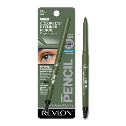 HOTRevlon ColorStay Pencil Waterproof Eyeliner, Smudge-Proof, Eye Makeup with Built-In Sharpener, Long-Lasting, Matte Finish, 201 Black, 2 pack