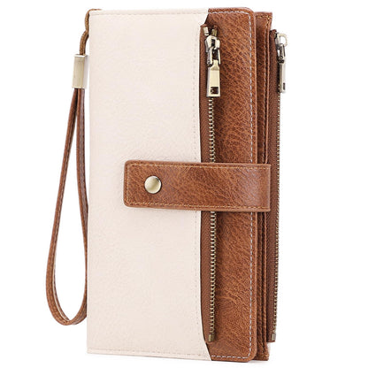 HOTGOIACII Wallet for Women RFID Blocking Card Holder Large Capacity Trifold Leather Wristlet Wallets Teal