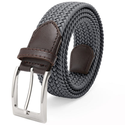 HOTFAIRWIN Men's Golf Belt, Stretch Braided Elastic Woven Casual Jeans Belts 1 3/8" Nylon Web Work Belts for Men