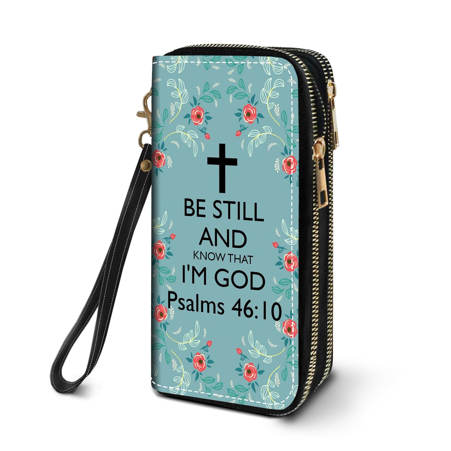 HOTWomen's Large Capacity Wallet PU Leather Double Zipper Clutch Purse Multifunctional Wallet with Removable Wristlet Strap for Smart Phone/Coin/Card/Cash, Flower Butterfly