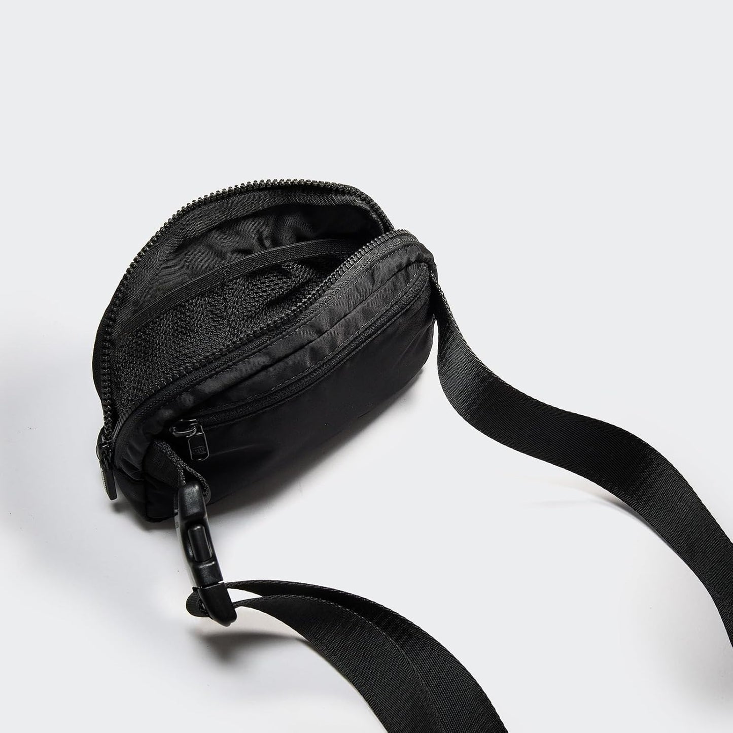 HOTPander Two Way Zipper Fanny Pack Nylon Everywhere Belt Bag for Women, Water Repellent Waist Packs, Crossbody Bags with Adjustable Strap (Black).