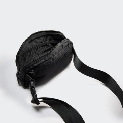 HOTPander Two Way Zipper Fanny Pack Nylon Everywhere Belt Bag for Women, Water Repellent Waist Packs, Crossbody Bags with Adjustable Strap (Black).