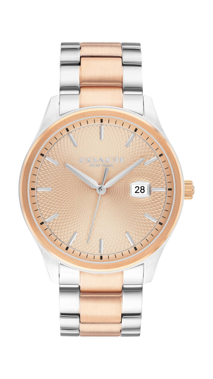 HOTCOACH Men's Oliver 3H Quartz Watch, 41mm Case Size, Stainless Steel Bracelet, Date Display, Classic for Every Day - Gift for Him