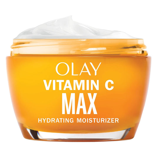 HOTOlay, Vitamin C MAX Face Moisturizer, Brightening Cream for Women, Hydrating, Evens Tone, Dark Spot and Hyperpigmentation Reduction, Glowing Skin Care - Niaciniamide, Peptides, 1.7 Ounce