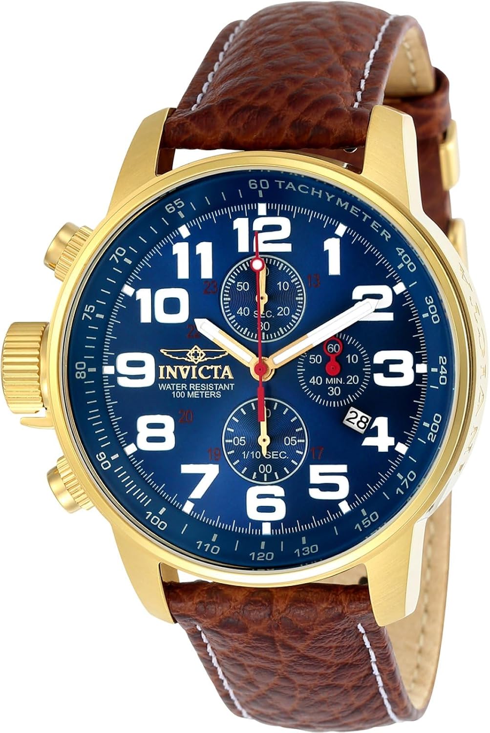 HOTInvicta Men's I-Force Left Handed Quartz Watch with Leather Strap