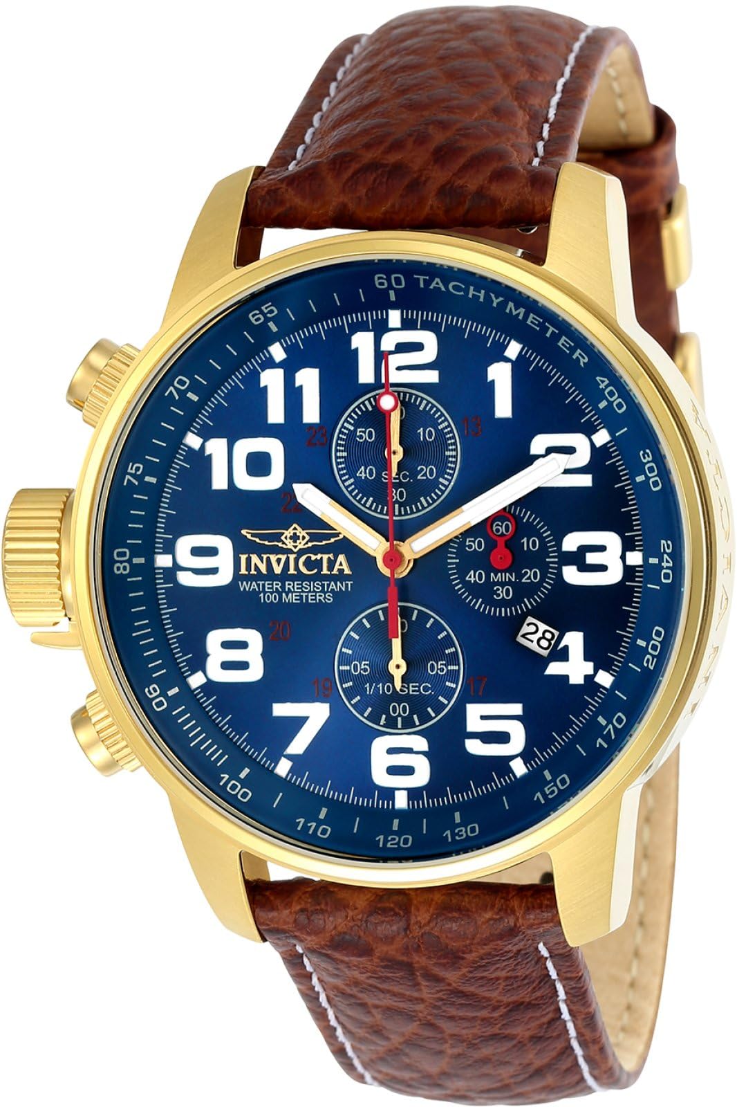 HOTInvicta Men's I-Force Left Handed Quartz Watch with Leather Strap