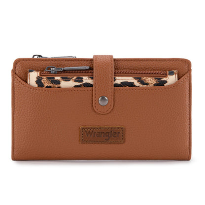 HOTMontana West X Wrangler Wallet Women Bifold Wallets, Card Cases & Money Organizers Leopard Print Credit Card Wallet Ladies Female Western Wallets with RFID Lining and Coin Purse