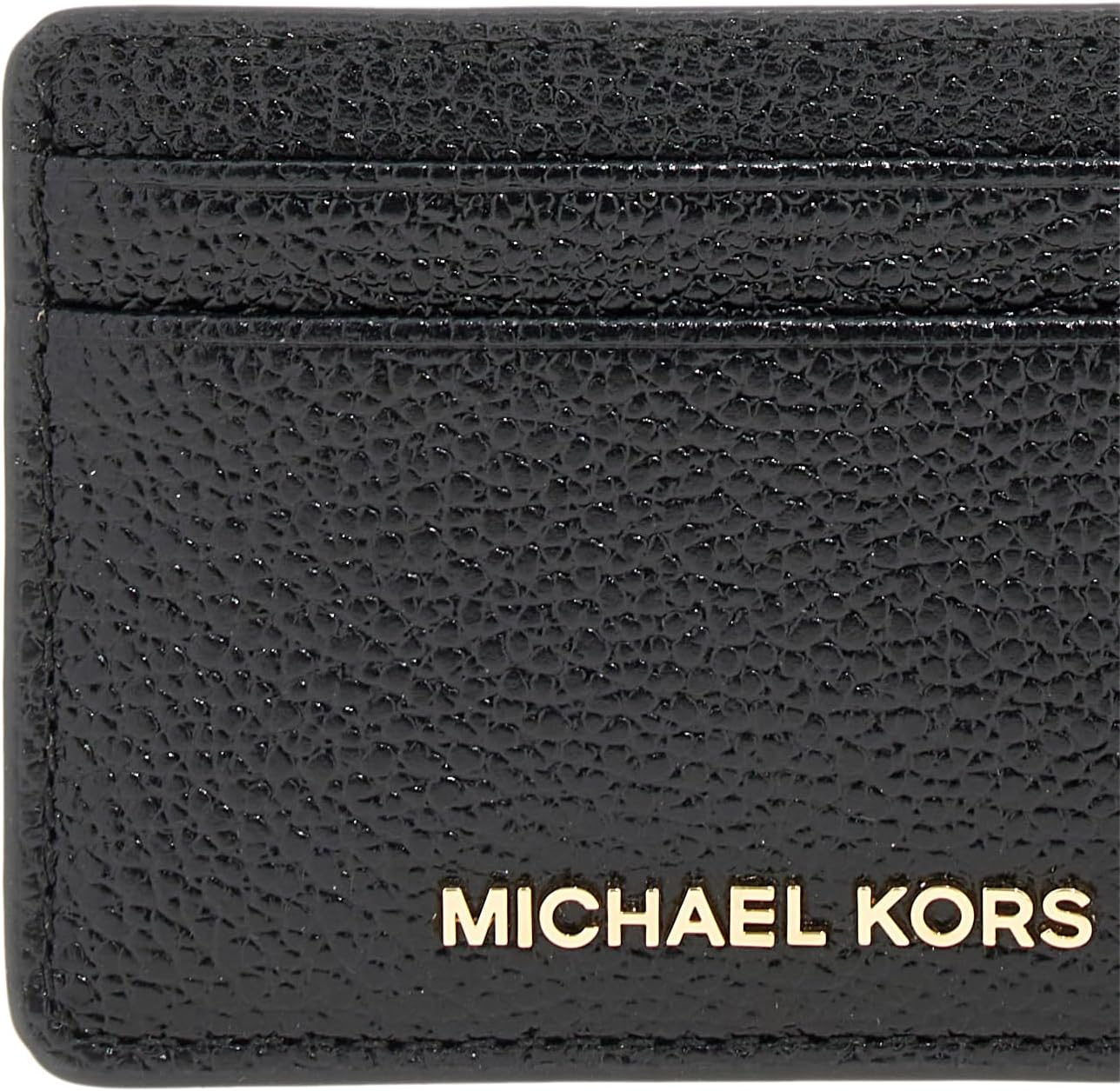 HOTMichael Kors Women's Jet Set Card Holder, Gold-Tone Hardware/Black, One Size