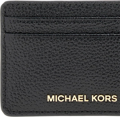 HOTMichael Kors Women's Jet Set Card Holder, Gold-Tone Hardware/Black, One Size