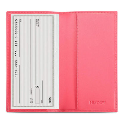 HOTHISCOW Slim Leather Checkbook Cover for Personal Checks | Full grain cowhide, transaction register & check book pockets, removable duplicate divider, durable stitching, gifts for men