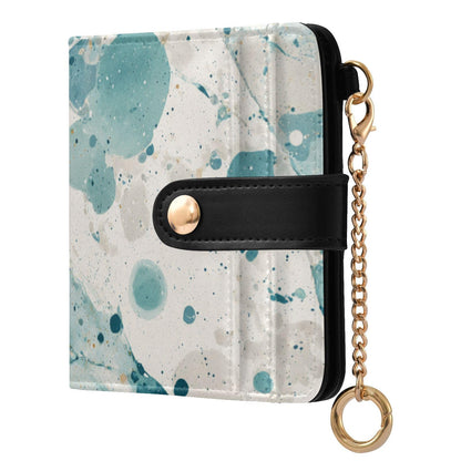 HOTElegant Peonies and Irises Rfid Women Wallet 1 Pack Cute Coin Purse PU Leather Small Wallets Credit Card Holder Bifold Zipper Thin Travel Wallet for Female Ladies Teen Girls Girly