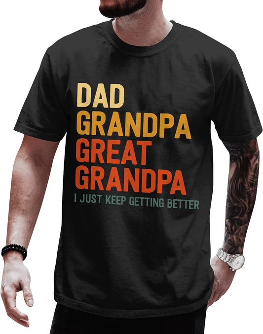 HOTDad Grandpa Great Grandpa Shirt - Father's Day Tshirt for Men - Father Day Dad Shirts - Christmas Dads Shirt