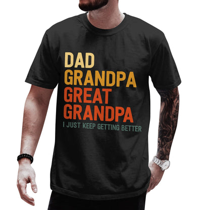 HOTDad Grandpa Great Grandpa Shirt - Father's Day Tshirt for Men - Father Day Dad Shirts - Christmas Dads Shirt