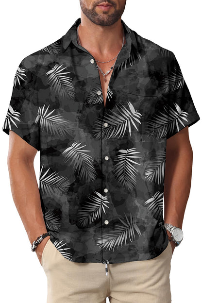 HOTKYKU Hawaiian Shirt for Men: Beach Vacation Summer Short Sleeve Button Down Mens Shirts Casual Stylish