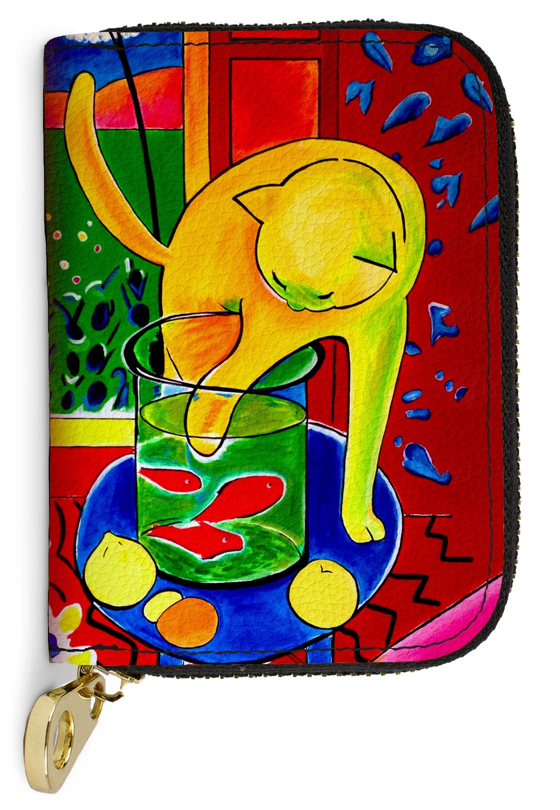 HOTMonarque RFID Secure Armored Zipper Wallet (Henri Matisse Cat)