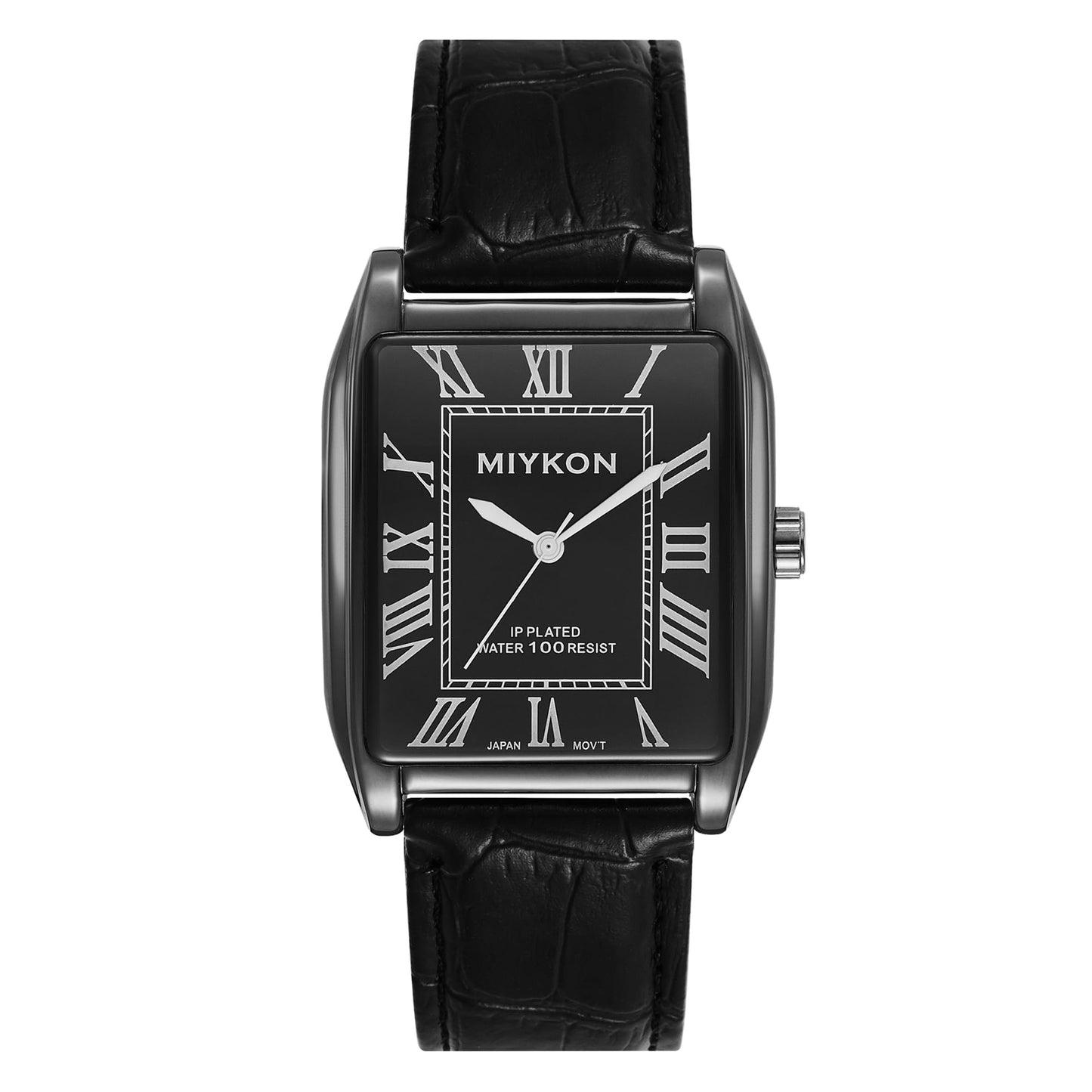 HOTMiykon Vintage Watches for Men – Classic Tank Square Analog Watch with Genuine Leather Wrist Strap, Mens Dress Watches – Japanese Quartz, Waterproof to 100ft