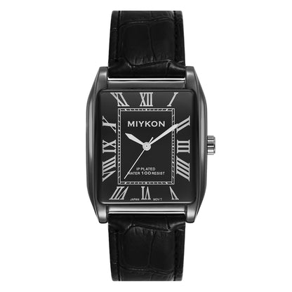 HOTMiykon Vintage Watches for Men – Classic Tank Square Analog Watch with Genuine Leather Wrist Strap, Mens Dress Watches – Japanese Quartz, Waterproof to 100ft